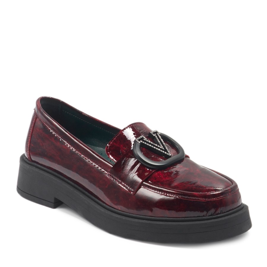 Bordo Casual Rugan Kadın Ayakkabı