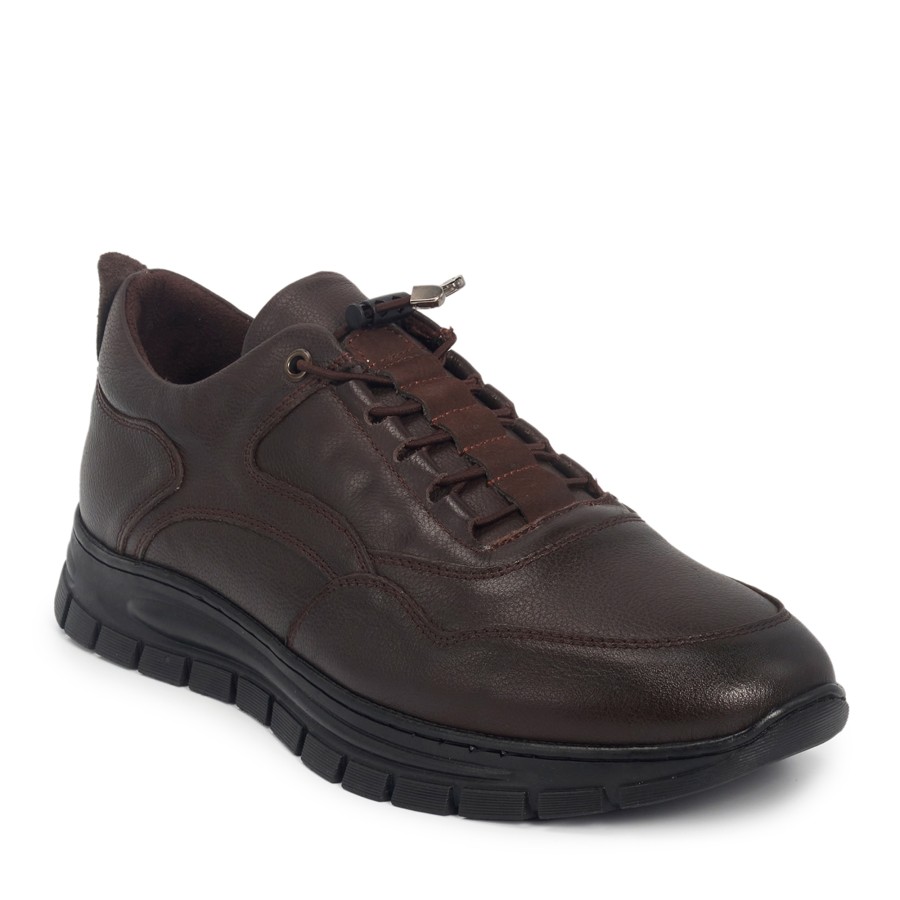Kahverengi Deri Sneakers Erkek Ayakkabı
