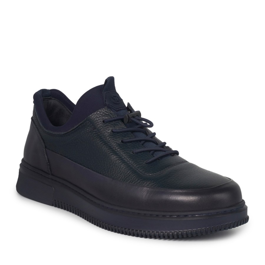 Lacivert Deri Sneakers Erkek Ayakkabı