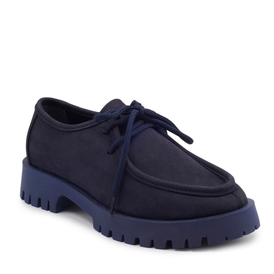 Lacivert Nubuk Loafer Kadın Ayakkabı