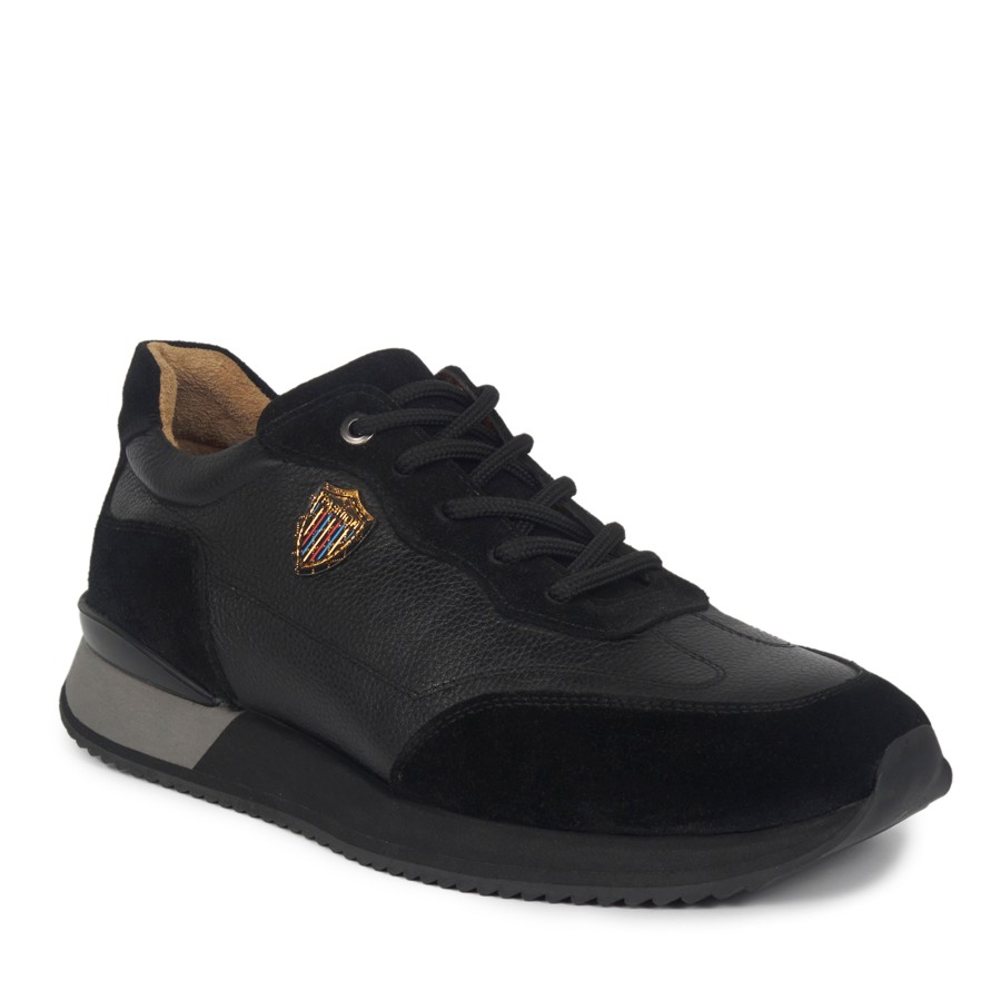 Siyah Deri Sneakers Erkek Ayakkabı