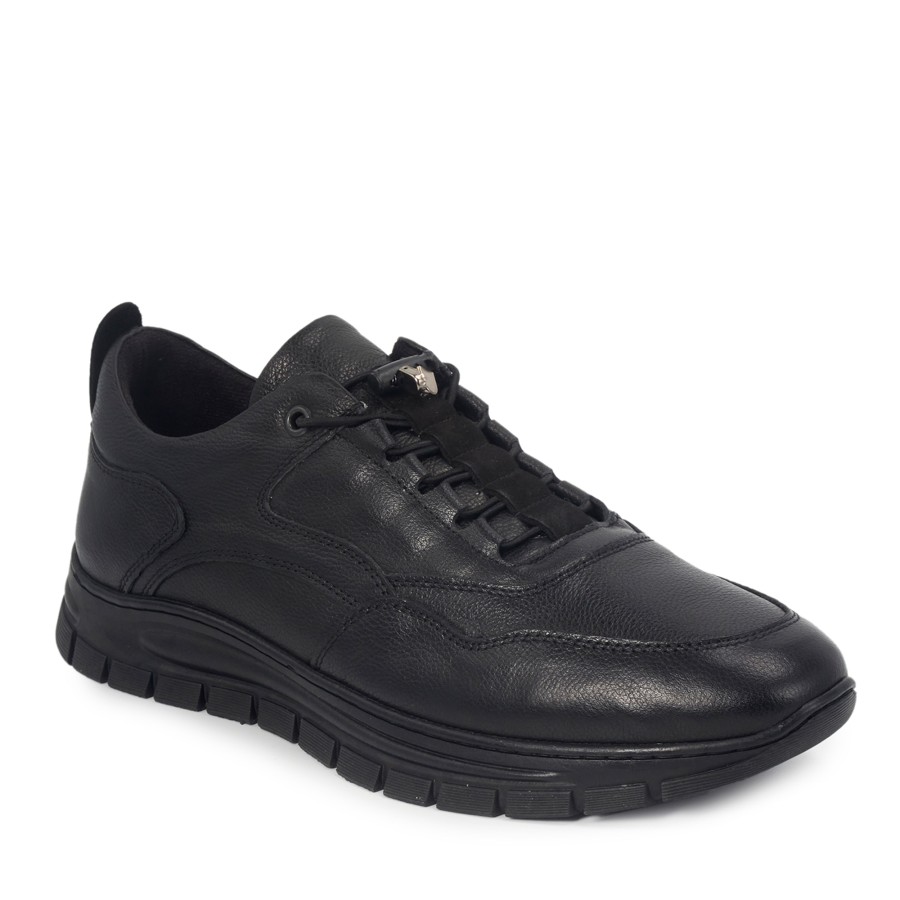Siyah Deri Sneakers Erkek Ayakkabı