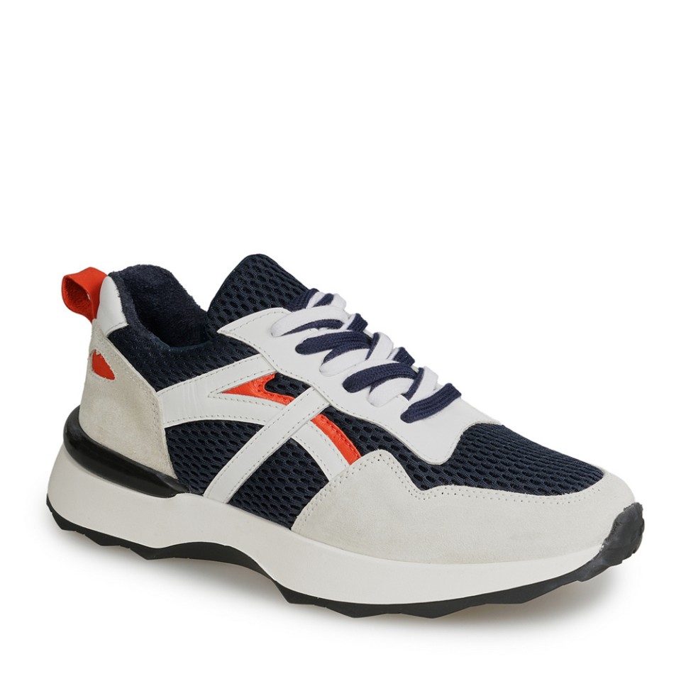 Zeytuk Bej Deri-Tekstil Erkek Sneakers  