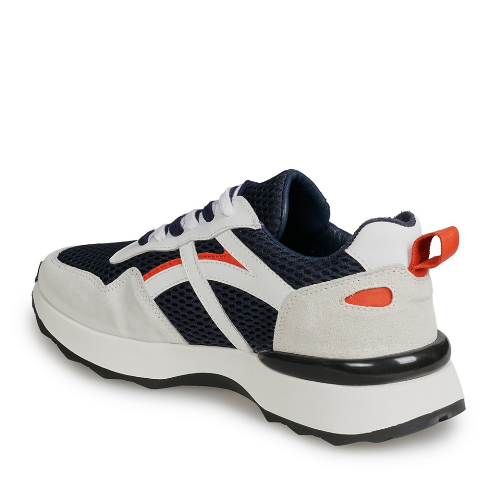 Zeytuk Bej Deri-Tekstil Erkek Sneakers