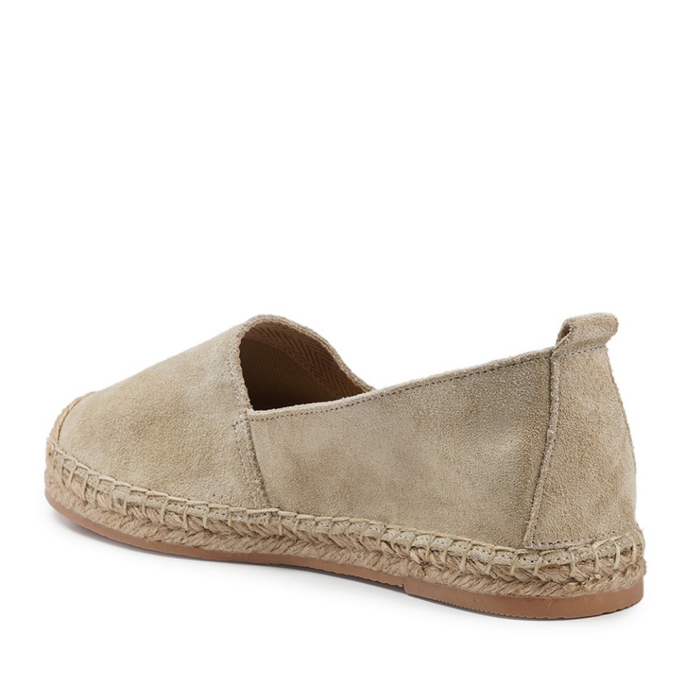 Zeytuk Bej Espadril Süet Kadın Ayakkabı