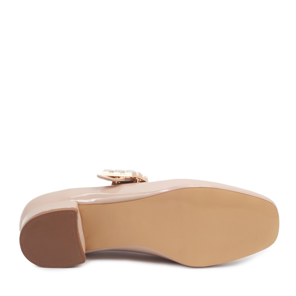 Zeytuk Bej Hakiki Deri Mary Jane Kadın Ayakkabı