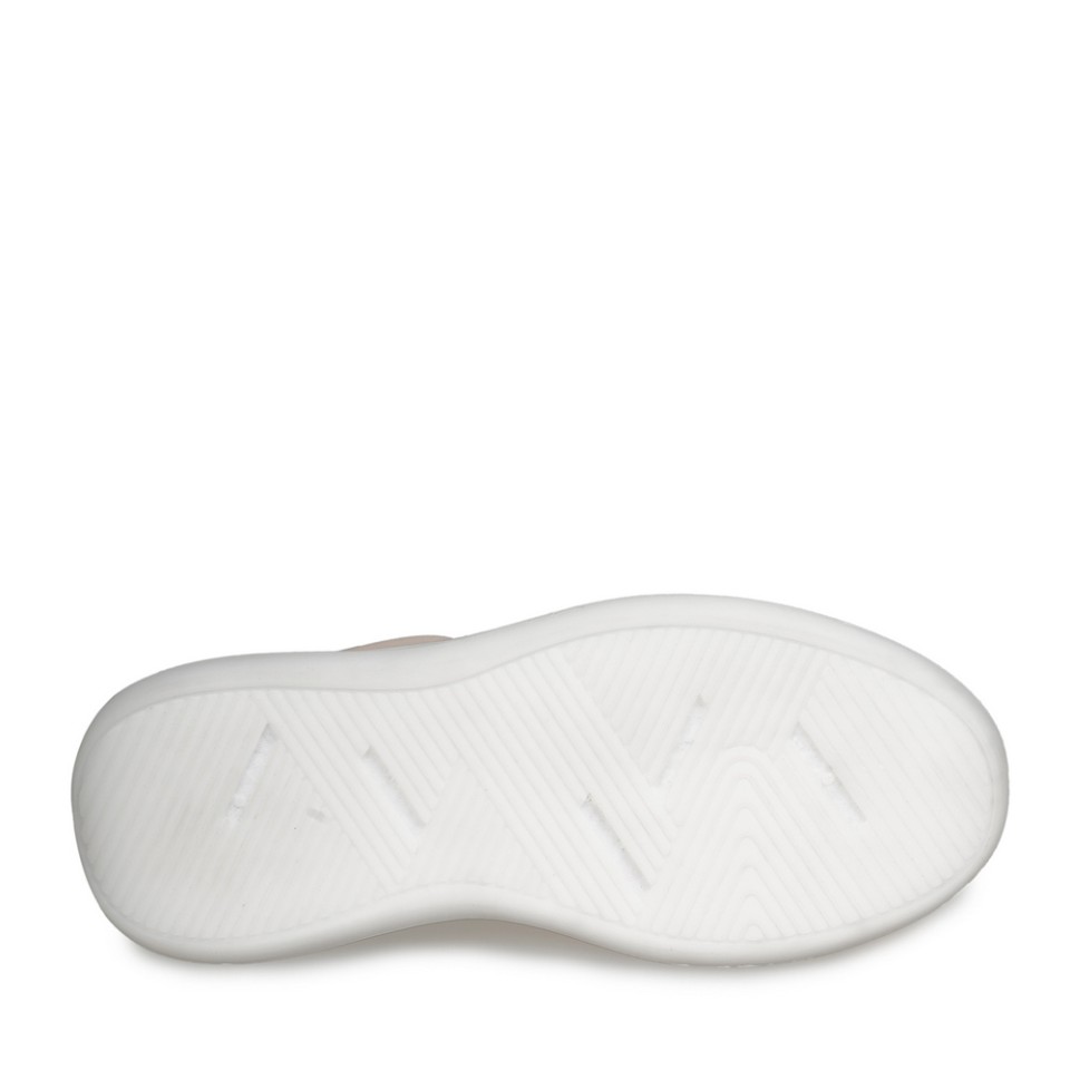 Zeytuk Bej Sneakers Deri Kadın Ayakkabı 