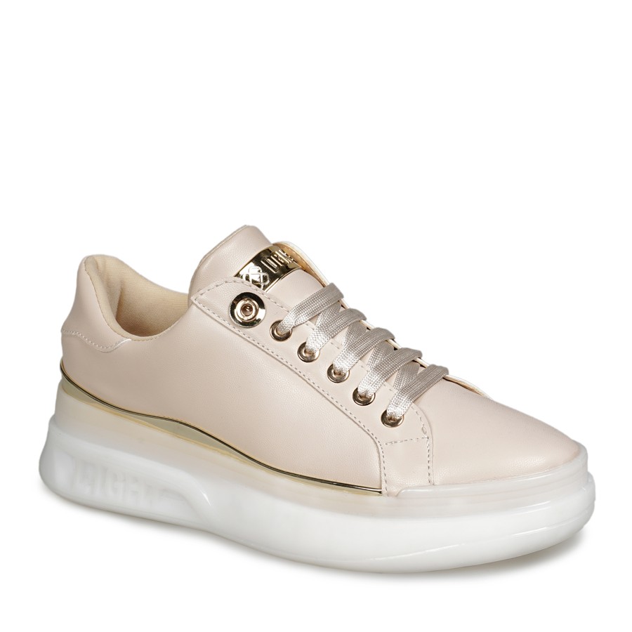 Zeytuk Bej Sneakers Deri Kadın Ayakkabı