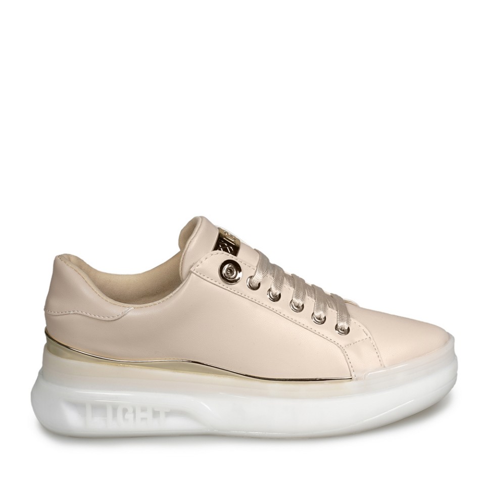 Zeytuk Bej Sneakers Deri Kadın Ayakkabı