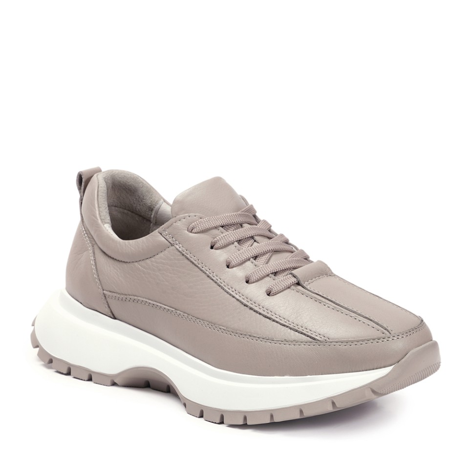 Zeytuk Bej Sneakers Hakiki Deri Kadın Ayakkabı