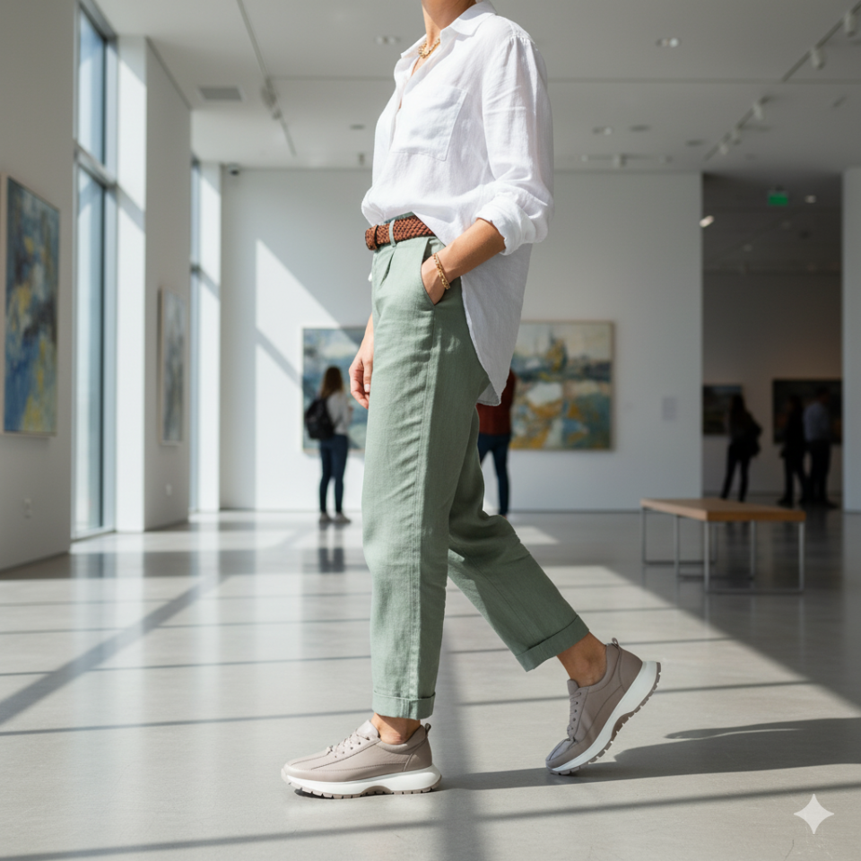 Zeytuk Bej Sneakers Hakiki Deri Kadın Ayakkabı