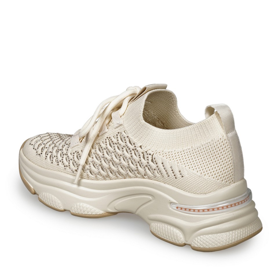 Zeytuk Bej Sneakers Tekstil Kadın Ayakkabı 