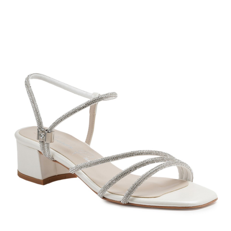 Zeytuk Beyaz Abiye Deri Kadın Ayakkabı 