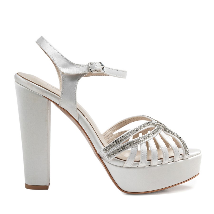 Zeytuk Beyaz Abiye Tekstil Kadın Ayakkabı 