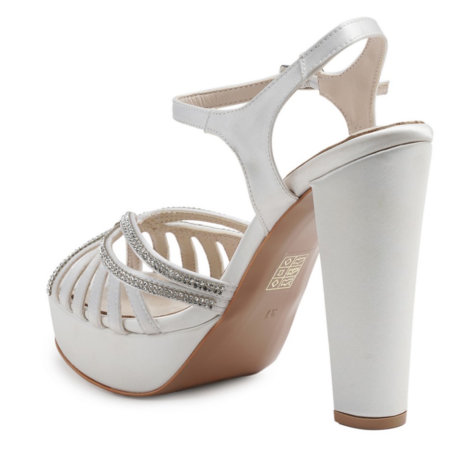 Zeytuk Beyaz Abiye Tekstil Kadın Ayakkabı 