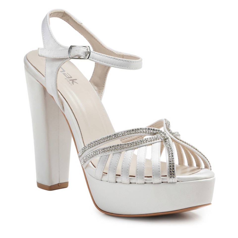 Zeytuk Beyaz Abiye Tekstil Kadın Ayakkabı