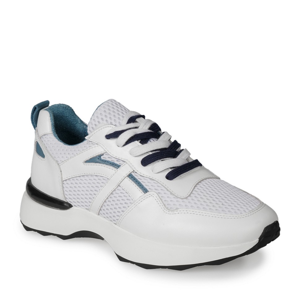 Zeytuk Beyaz Deri-Tekstil Erkek Sneakers