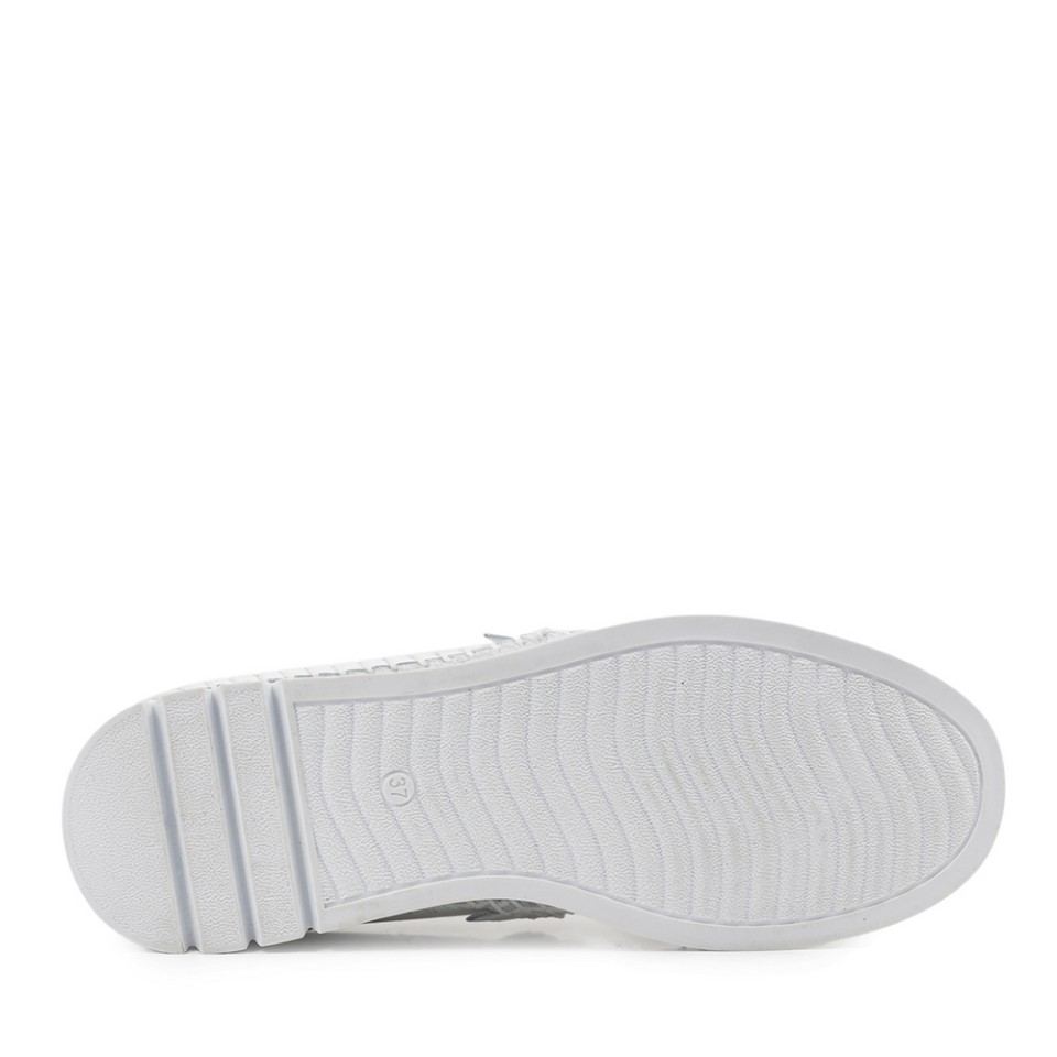 Zeytuk Beyaz Espadril Deri Kadın Ayakkabı 