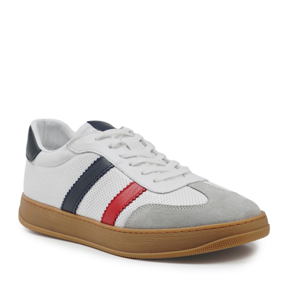 Zeytuk Beyaz Hakiki Deri Erkek Sneakers  