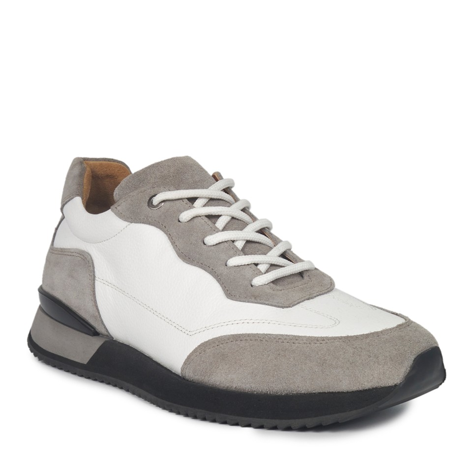 Zeytuk Beyaz Hakiki Deri Erkek Sneakers