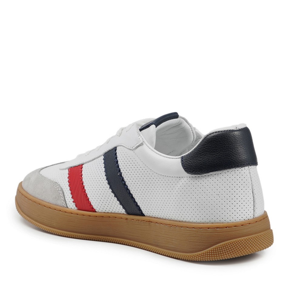 Zeytuk Beyaz Hakiki Deri Erkek Sneakers