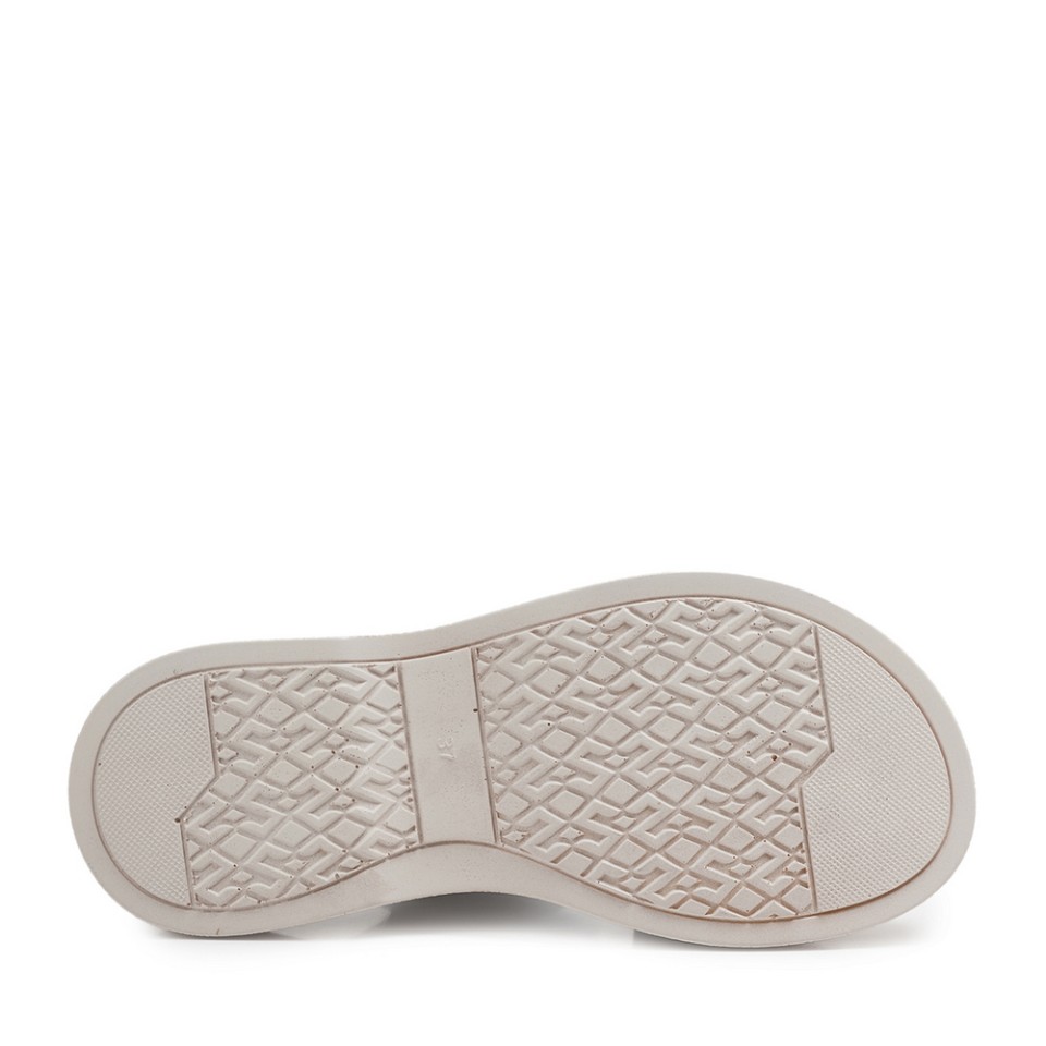 Zeytuk Beyaz Hakiki Deri Kadın Sandalet