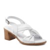 Zeytuk Beyaz Hakiki Deri Kadın Sandalet  