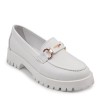 Zeytuk Beyaz Hakiki Deri Loafer Kadın Ayakkabı