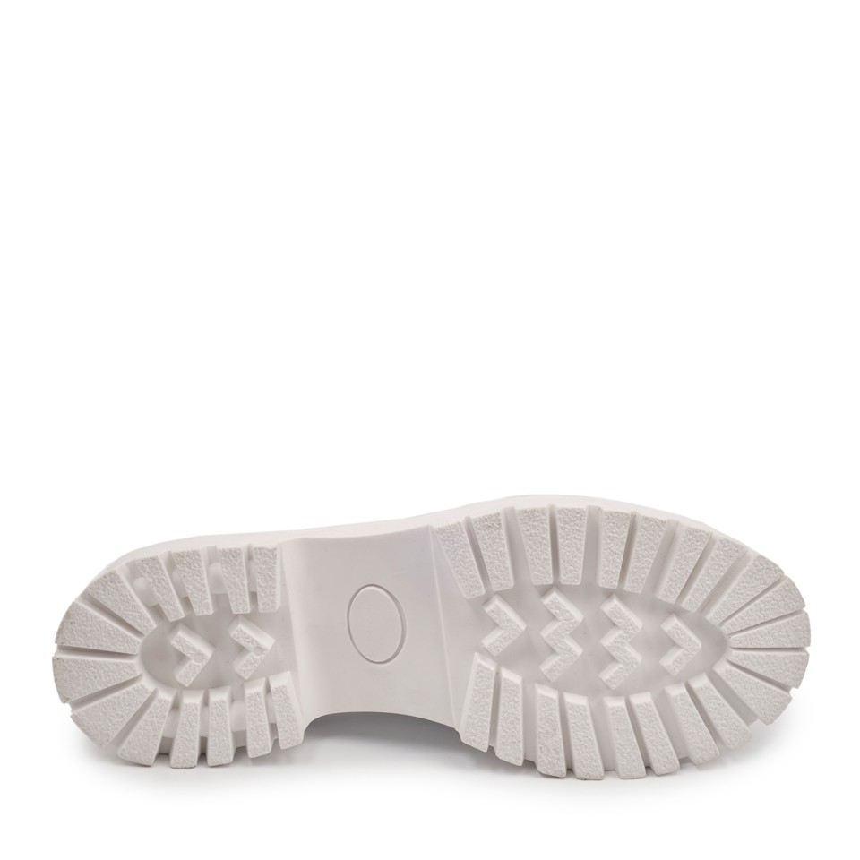 Zeytuk Beyaz Hakiki Deri Loafer Kadın Ayakkabı