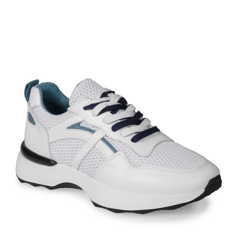 Zeytuk Beyaz Sneakers Deri-Tekstil Erkek Ayakkabı