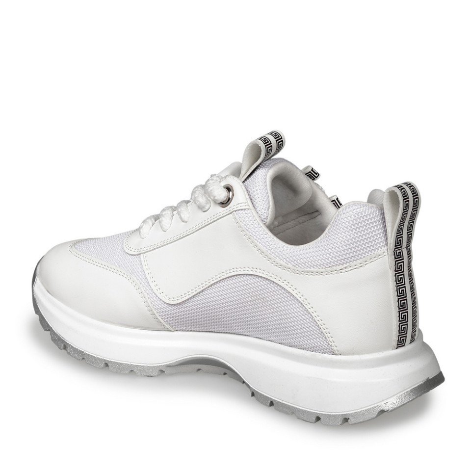 Zeytuk Beyaz Sneakers Deri-Tekstil Kadın Ayakkabı 