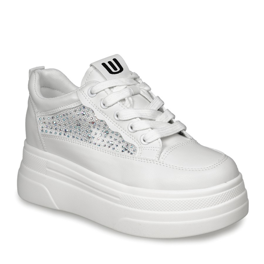 Zeytuk Beyaz Sneakers Deri-Tekstil Kadın Ayakkabı