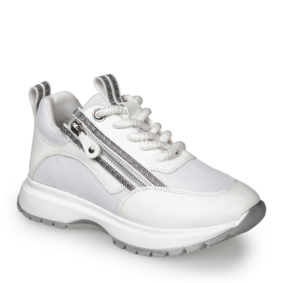 Zeytuk Beyaz Sneakers Deri-Tekstil Kadın Ayakkabı