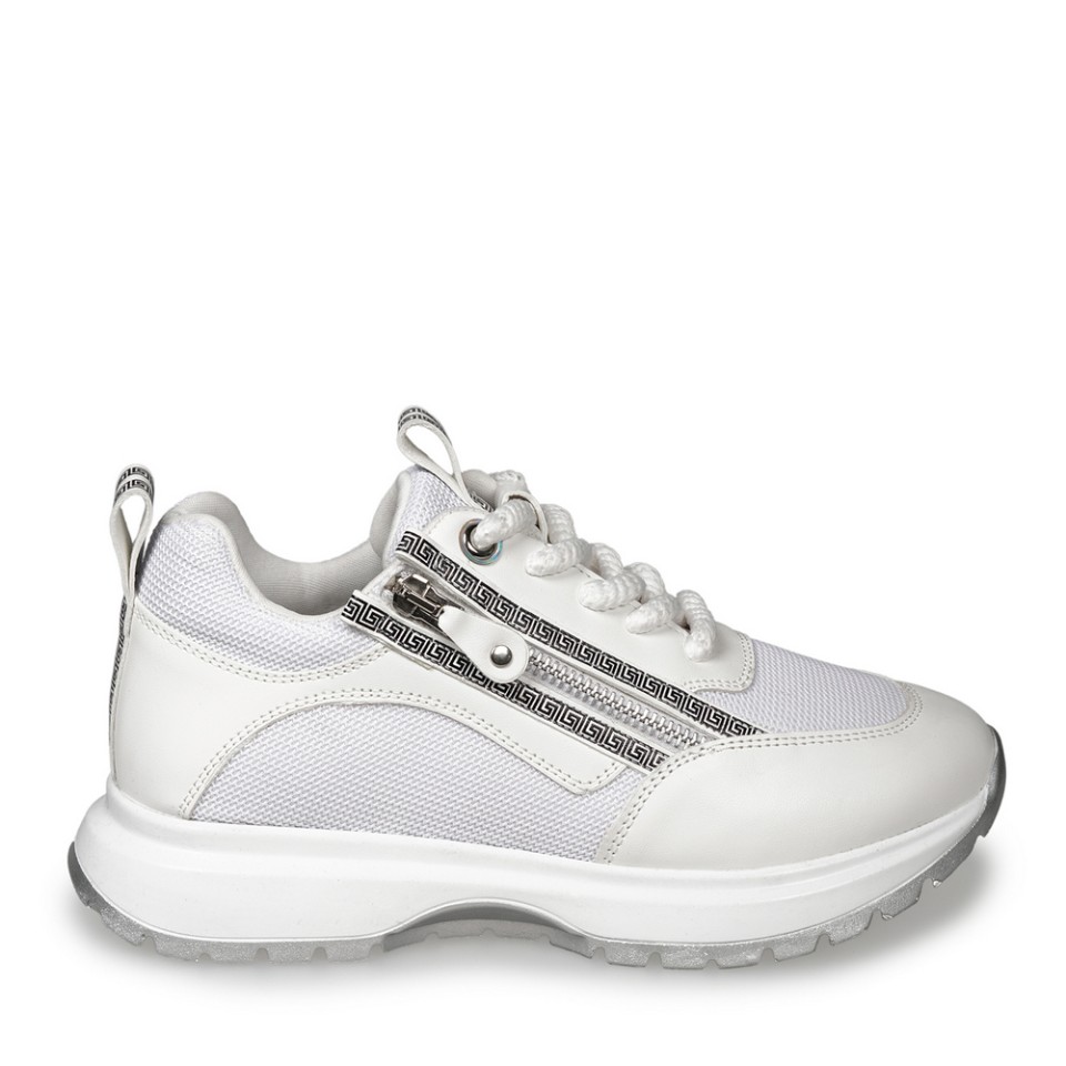 Zeytuk Beyaz Sneakers Deri-Tekstil Kadın Ayakkabı