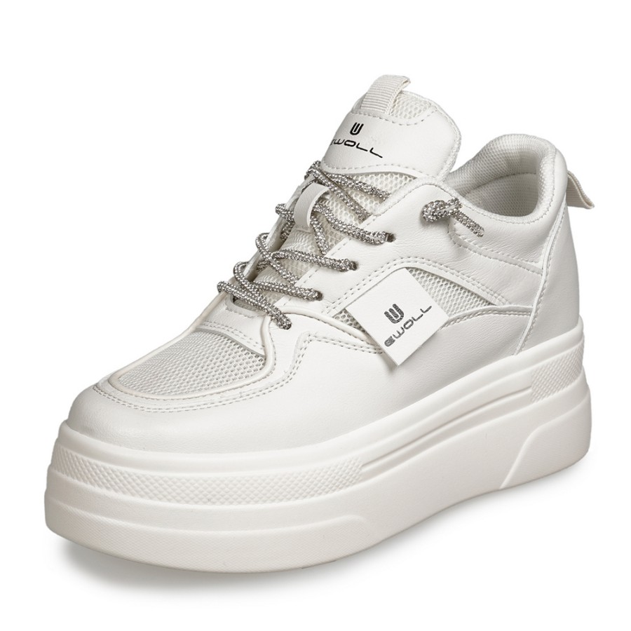 Zeytuk Beyaz Sneakers Deri-Tekstil Kadın Ayakkabı 