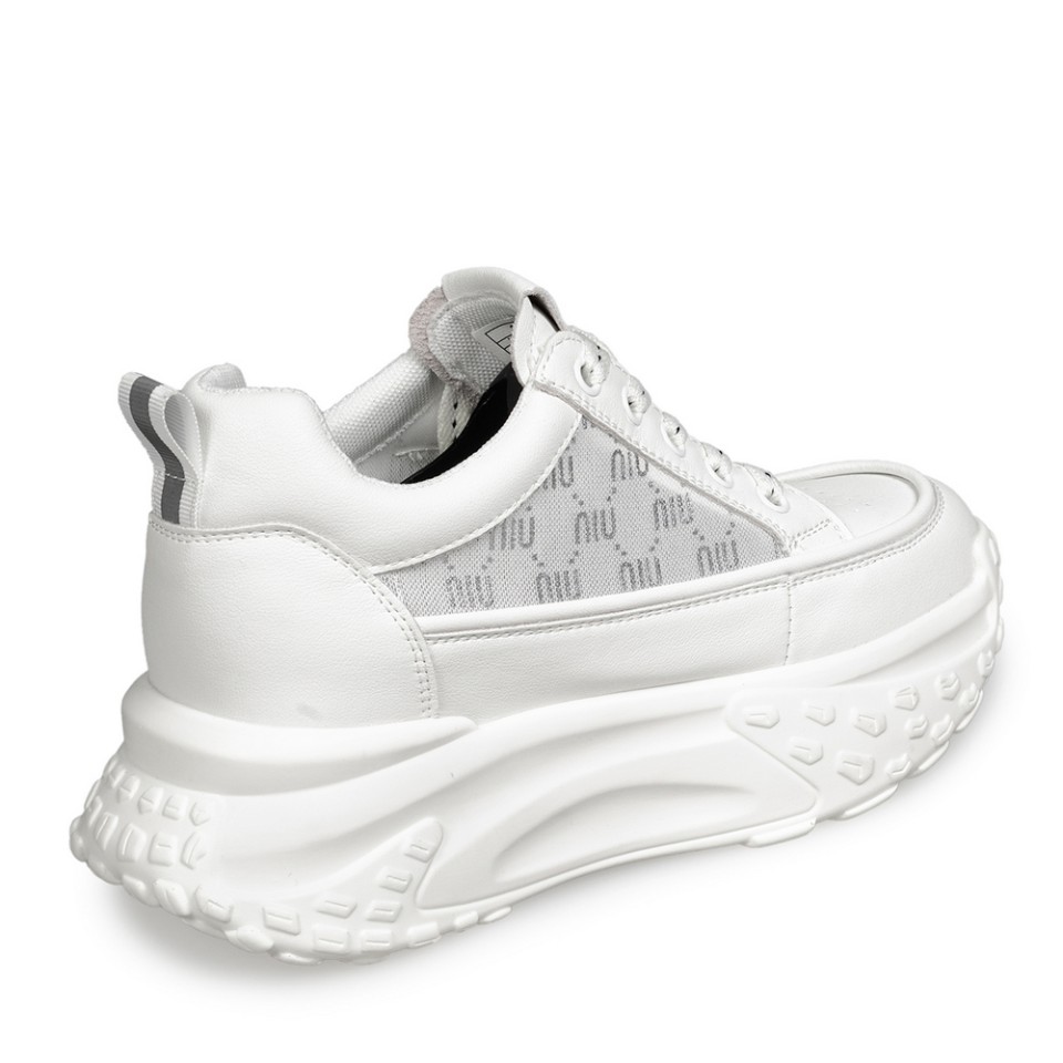 Zeytuk Beyaz Sneakers Deri-Tekstil Kadın Ayakkabı