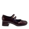 Zeytuk Bordo Rugan Mary Jane Kadın Ayakkabı