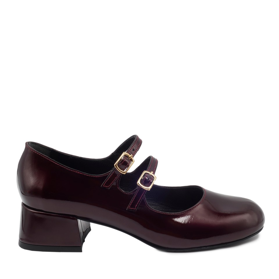 Zeytuk Bordo Rugan Mary Jane Kadın Ayakkabı