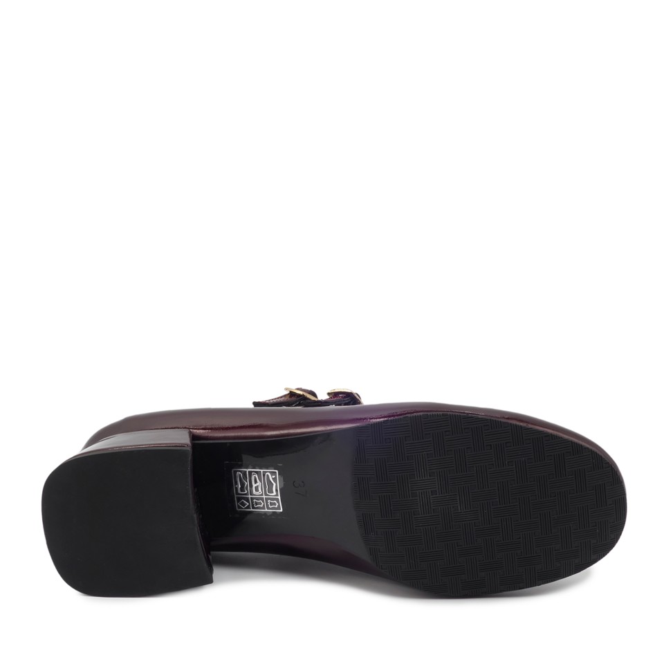 Zeytuk Bordo Rugan Mary Jane Kadın Ayakkabı