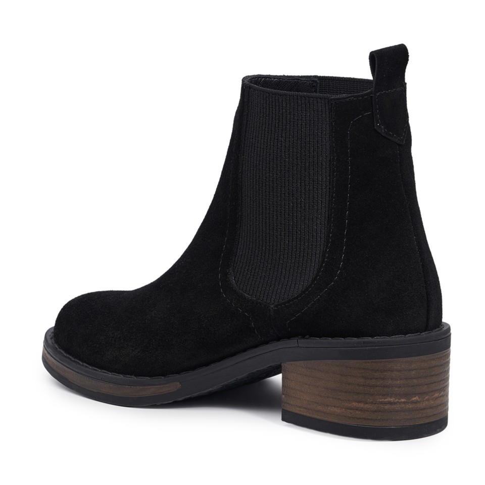Zeytuk Bot Süet Siyah Kadın Bot