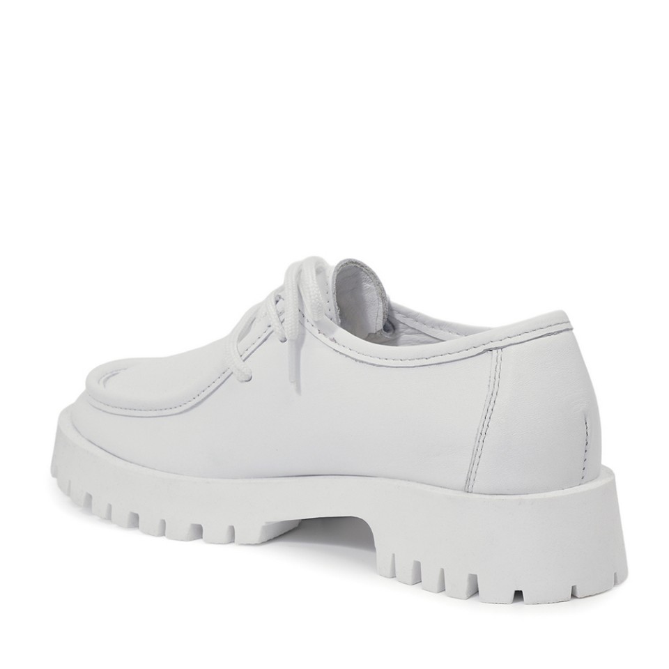 Zeytuk Casual Hakiki Deri Beyaz Kadın Ayakkabı
