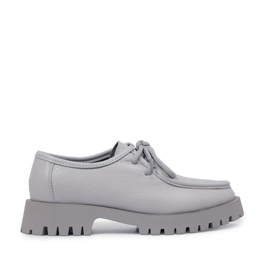 Zeytuk Casual Hakiki Deri Gri Kadın Ayakkabı