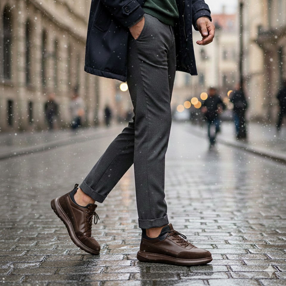 Zeytuk Casual Hakiki Deri Kahverengi Erkek Ayakkabı