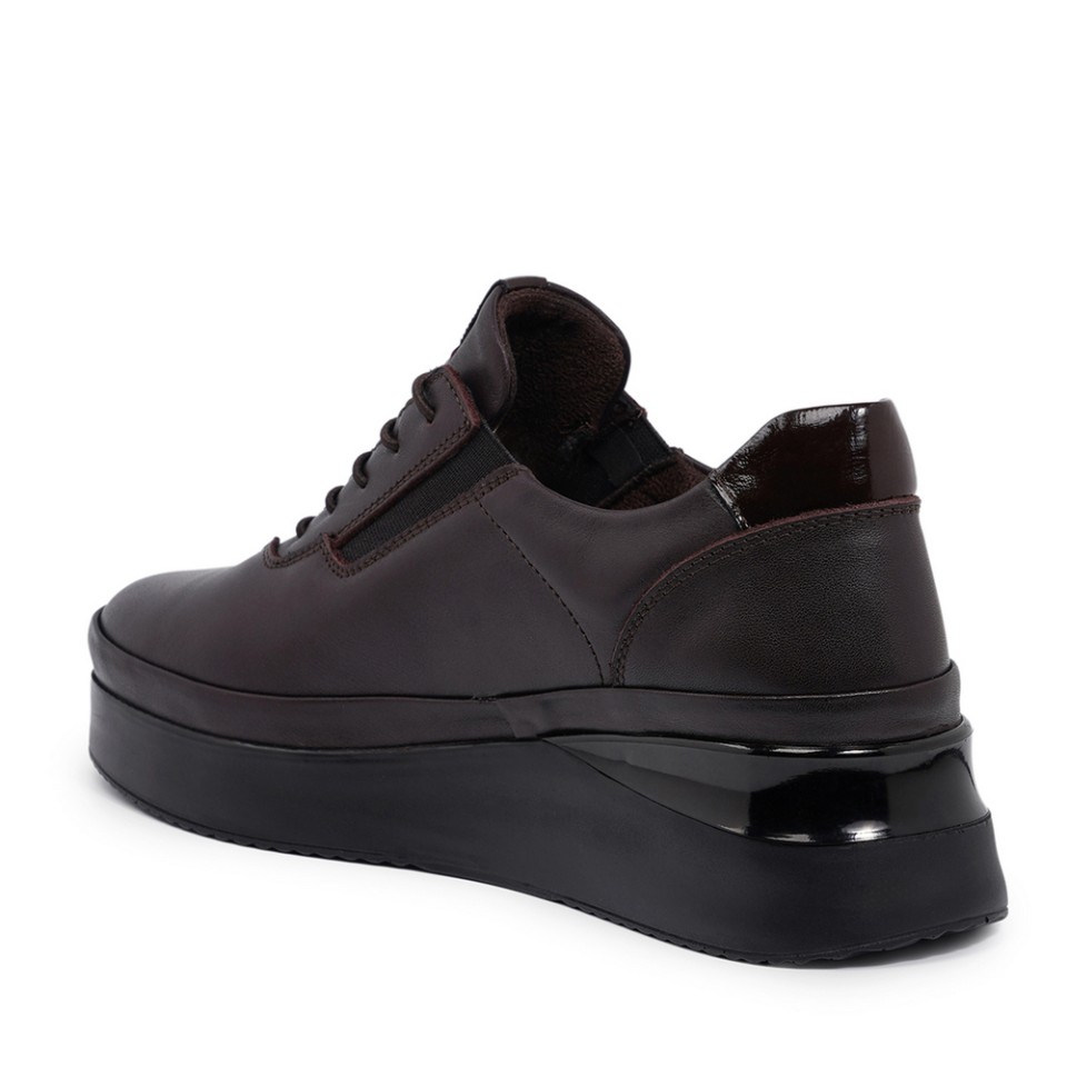 Zeytuk Casual Hakiki Deri Kahverengi Kadın Ayakkabı