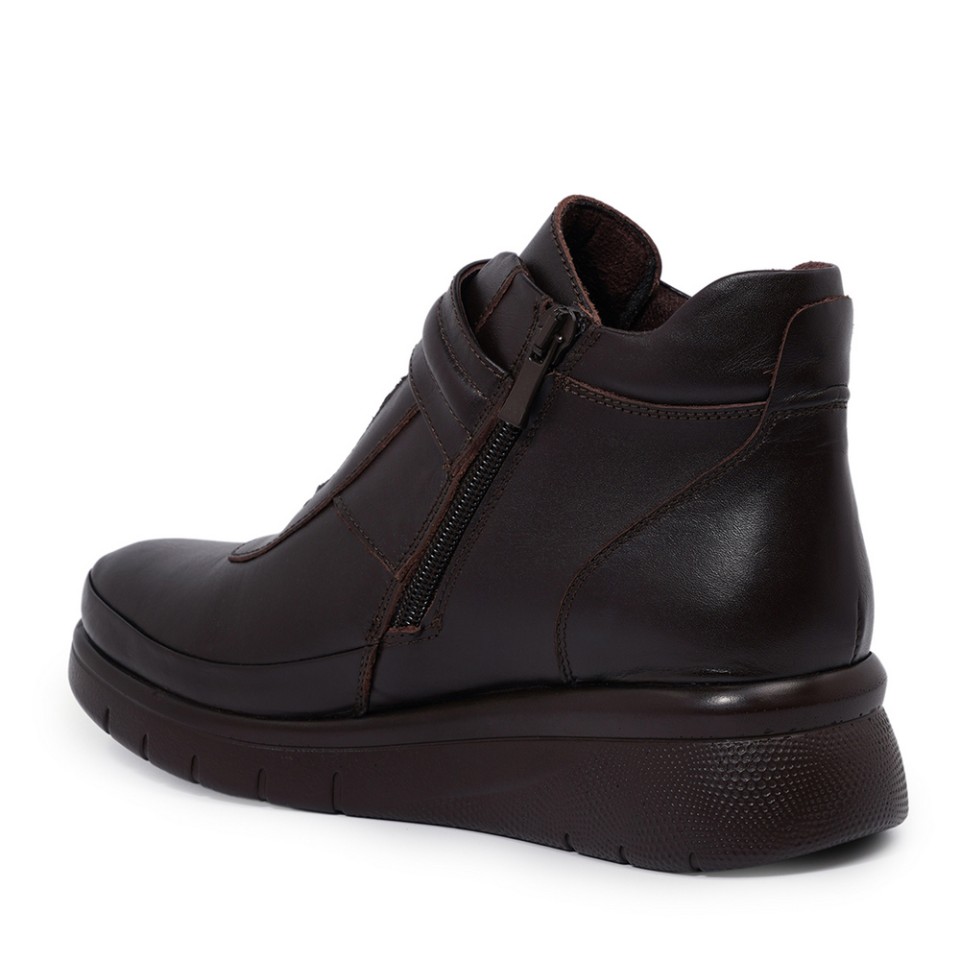 Zeytuk Casual Hakiki Deri Kahverengi Kadın Bot