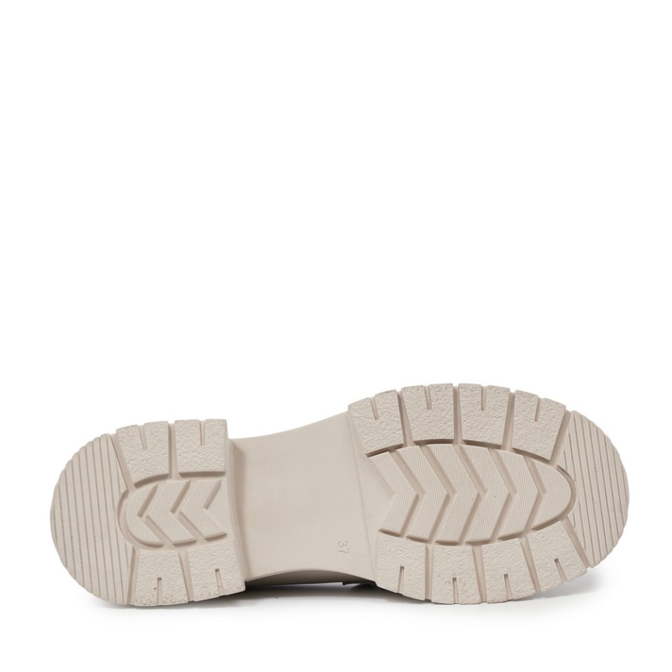 Zeytuk Casual Hakiki Deri Krem Kadın Ayakkabı