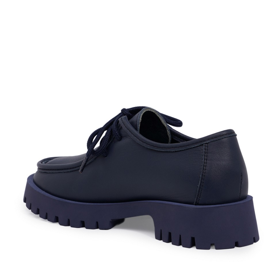 Zeytuk Casual Hakiki Deri Lacivert Kadın Ayakkabı