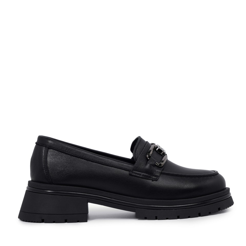 Zeytuk Casual Hakiki Deri Siyah Kadın Ayakkabı