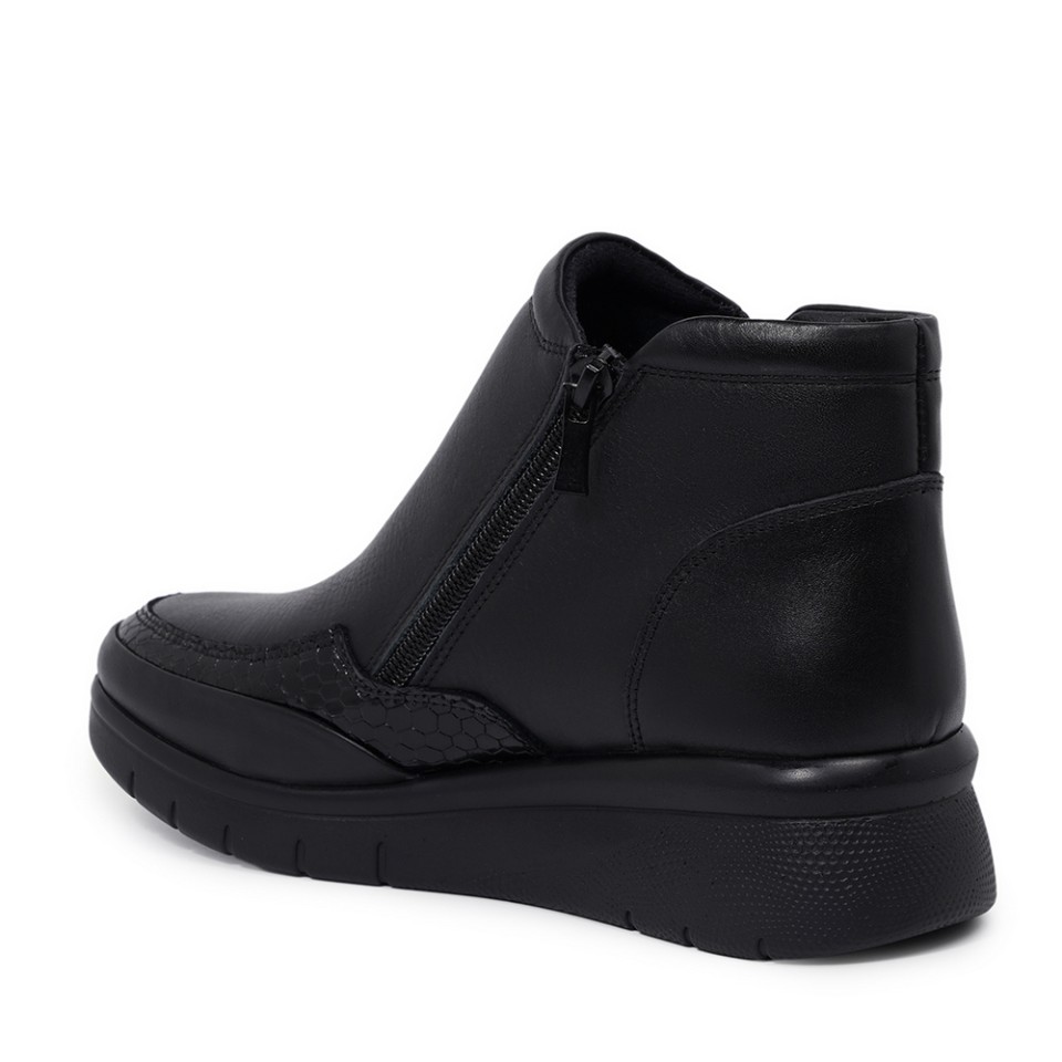 Zeytuk Casual Hakiki Deri Siyah Kadın bot