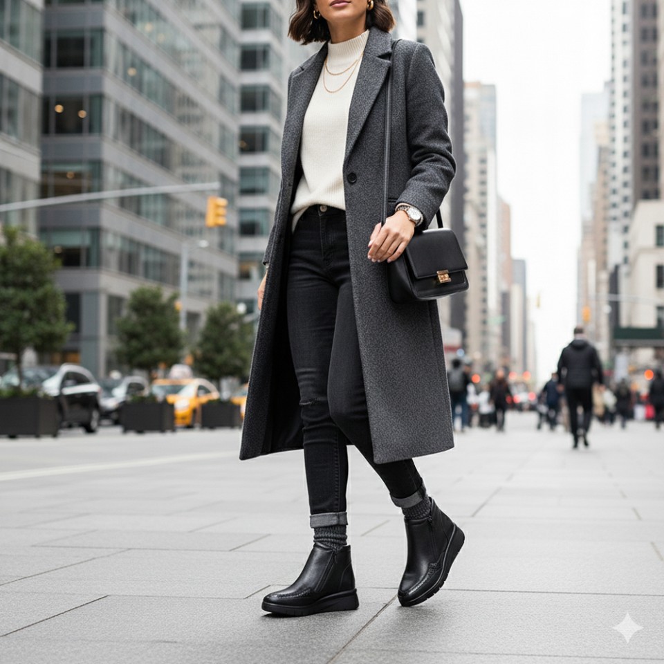 Zeytuk Casual Hakiki Deri Siyah Kadın bot